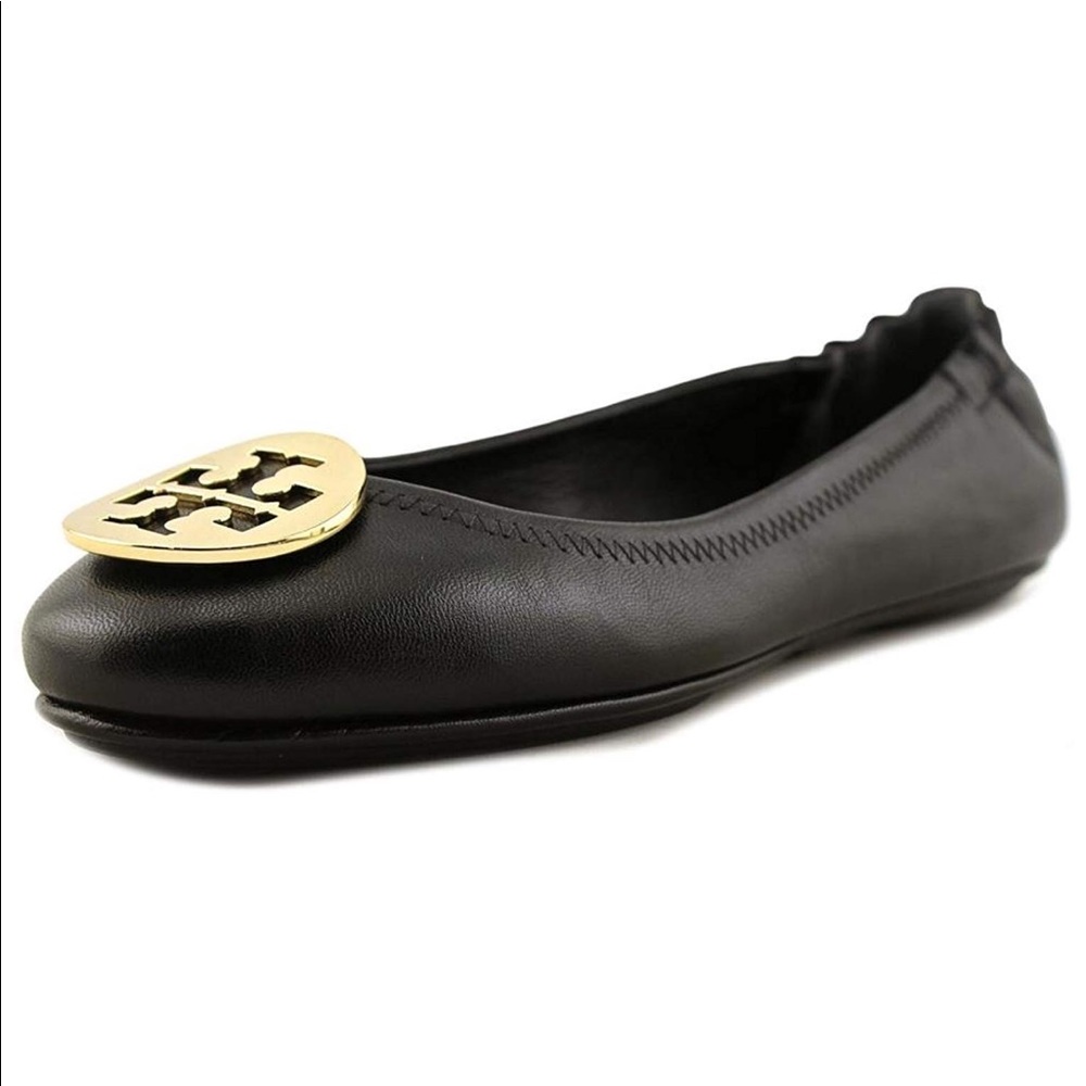 Tory Burch black leather flats.  Never worn.